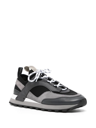 Ferragamo Indy Panelled-design Sneakers In Black