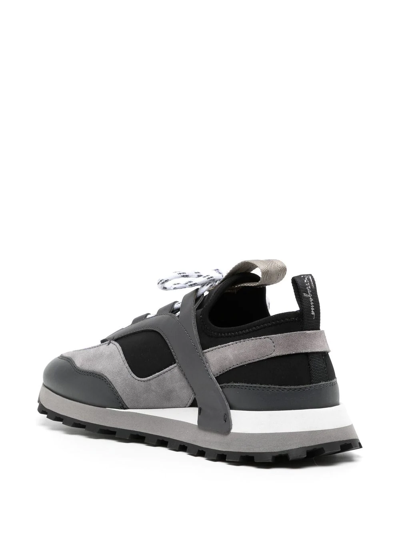 Ferragamo Indy Panelled-design Sneakers In Black