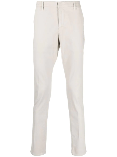 Shop Dondup Mid-rise Straight-leg Trousers In 灰色