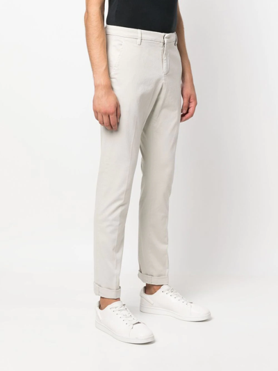 Shop Dondup Mid-rise Straight-leg Trousers In 灰色