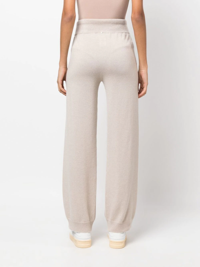 Shop Lorena Antoniazzi Fine-knit Cashmere Track Pants In 中性色