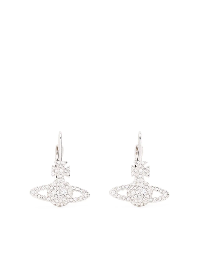 Shop Vivienne Westwood Grace Orb Crystal Drop Earrings In 银色