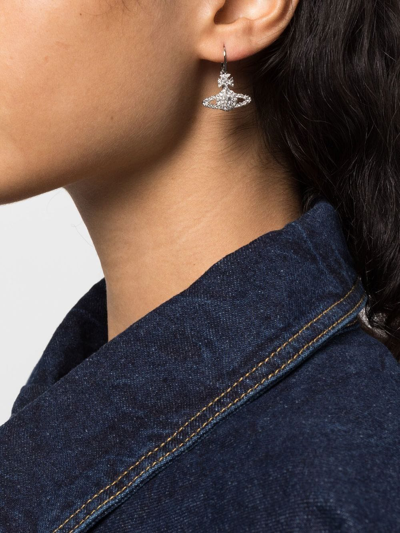 Shop Vivienne Westwood Grace Orb Crystal Drop Earrings In 银色