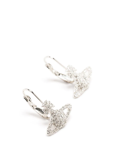 Shop Vivienne Westwood Grace Orb Crystal Drop Earrings In 银色