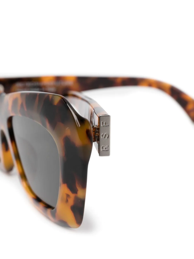Shop Retrosuperfuture Zenya Cat-eye Frame Sunglasses In 褐色