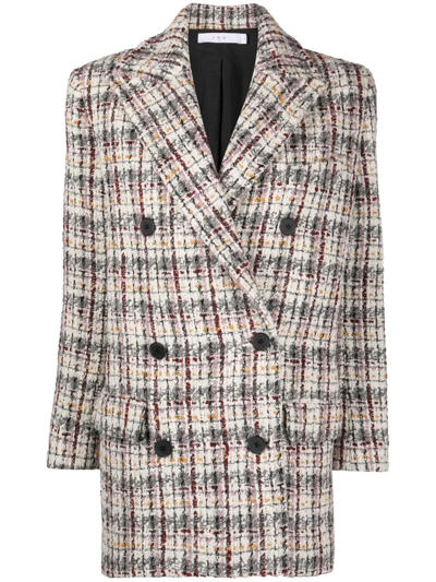 Iro Marton Double Breasted Blazer In Multi In 白色