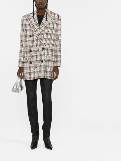 Iro Marton Double Breasted Blazer In Multi In 白色