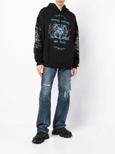 VETEMENTS Black 'Vital Existence' Hoodie Vetements