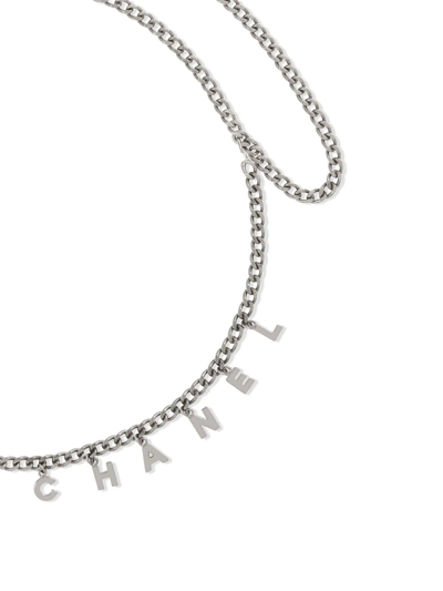 Pre-owned Chanel 2011 Logo Lettering Chain Belt In 银色