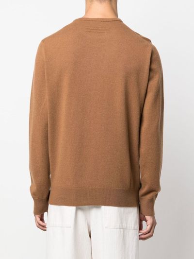 Zegna Cashseta Light Crewneck Sweater In 褐色