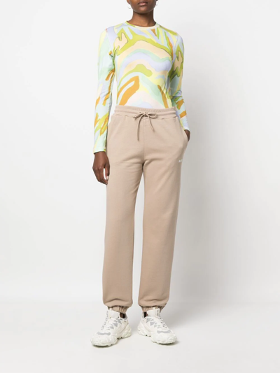 Msgm Logo-print Track Pants In 中性色