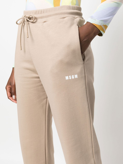 Msgm Logo-print Track Pants In 中性色