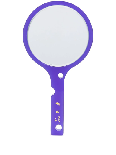 Shop Off-white Meteor Logo-print Hand Mirror In 紫色