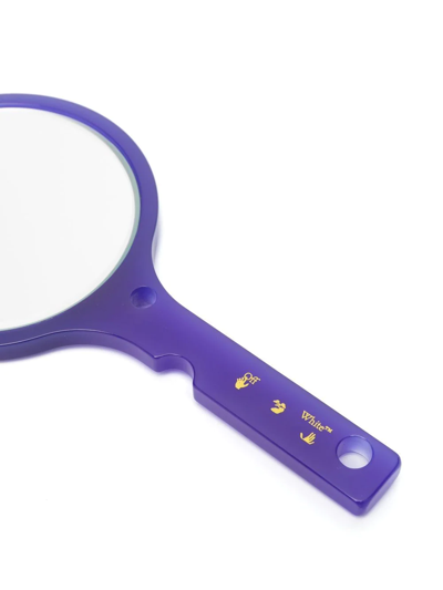Shop Off-white Meteor Logo-print Hand Mirror In 紫色