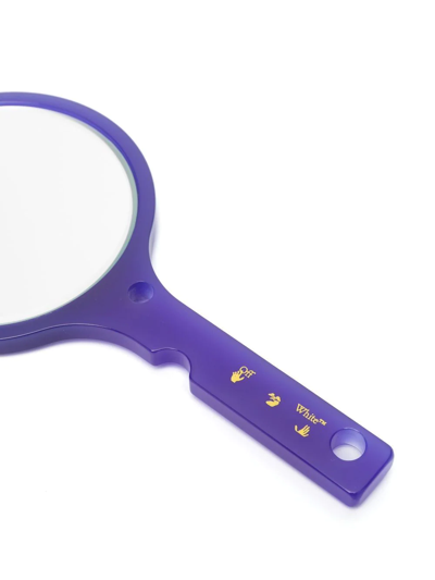 Off-white Meteor Logo-print Hand Mirror In 紫色