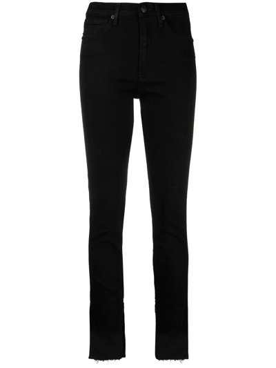 3x1 Kaya Skinny Split Vintage Hem Jeans In 黑色