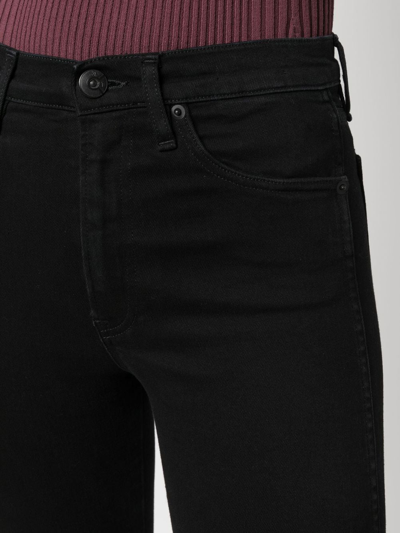 Shop 3x1 High-waist Raw-hem Skinny Jeans In 黑色