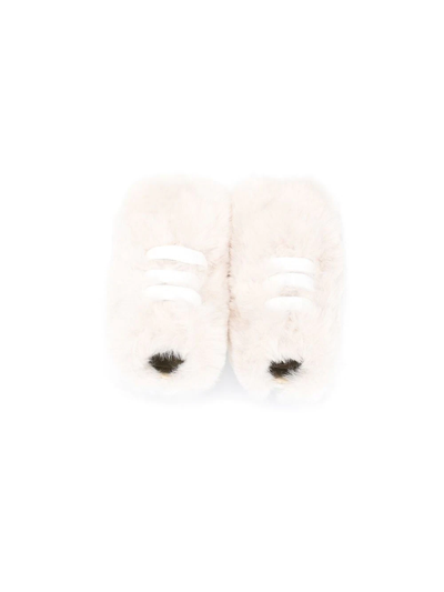 Shop Montelpare Tradition Faux-fur Touch-strap Shoes In 中性色