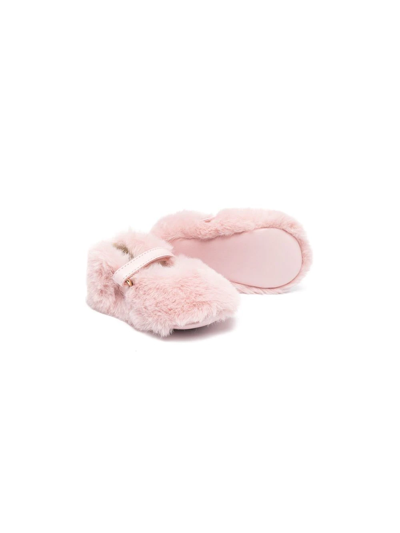 Shop Montelpare Tradition Faux-fur Touch-strap Shoes In 粉色