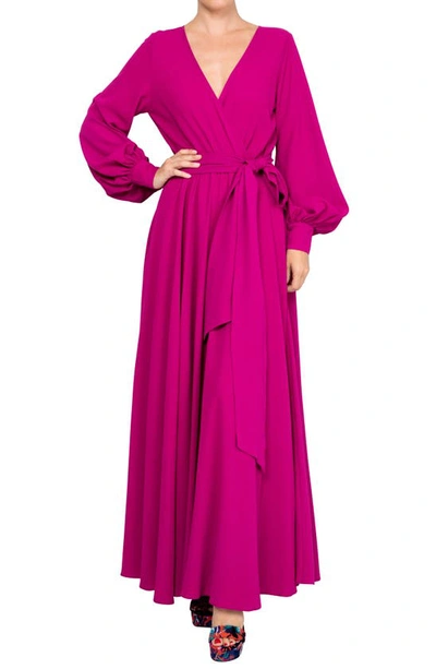 Shop Meghan La Lilypad Maxi Dress In Cranberry