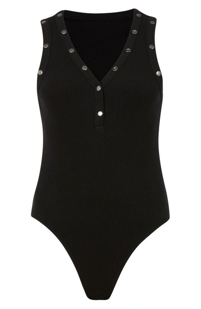 Shop Allsaints Ava Sleeveless Rib Bodysuit In Black