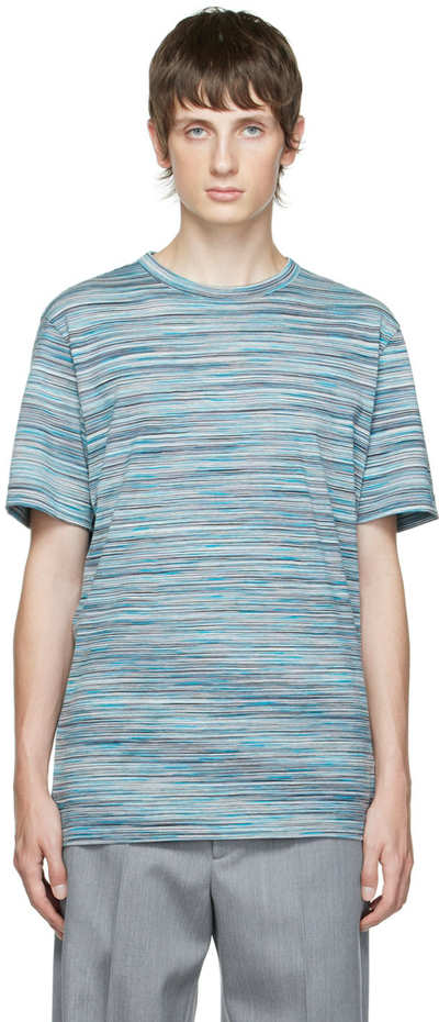 Shop Missoni Blue Cotton T-shirt In F902e Space-dyed Mul