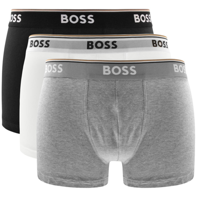 Hugo Boss Boss Mens Assorted Pre Branded Waistband Stretch-cotton Boxer Briefs In White