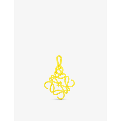 Shop Loewe Yellow Anagram Brass And Stainless Steel Charm