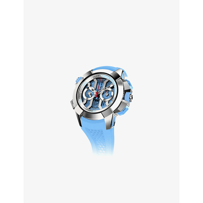 Jacob & Co. Ec323.20.aa.aa.abrua Epic X Chrono Titanium And Rubber  Automatic Watch In Blue | ModeSens