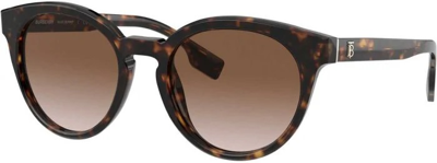 Shop Burberry Brown Gradient Round Ladies Sunglasses Be4326 300213 52 In Brown / Dark