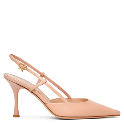 Shop Gianvito Rossi Ascent Beige Leather Pumps