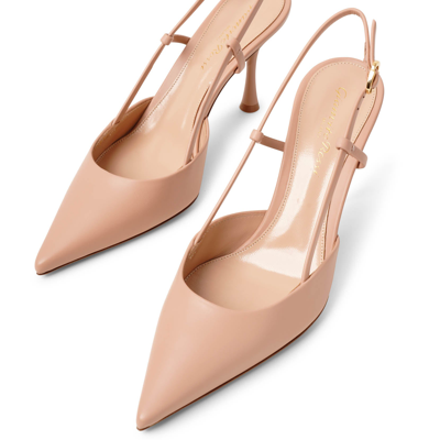 Shop Gianvito Rossi Ascent Beige Leather Pumps