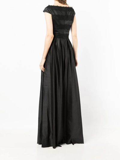Shop Saiid Kobeisy Pleated Lace-panel Jumpsuit In Black