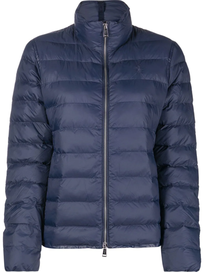 Shop Polo Ralph Lauren Short Puffer Jacket In Blue