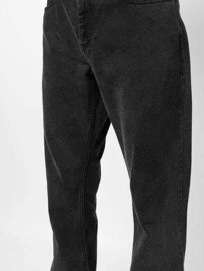 Shop Isabel Marant Straight-leg Mid-wash Jeans In Black
