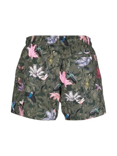 Shop Hugo Floral-print Bermuda Shorts In Green