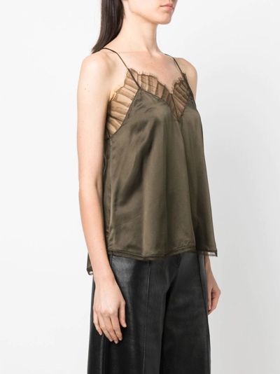 Iro V-neck Silk Vest Top In Green