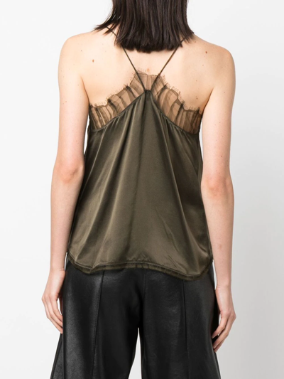 Iro V-neck Silk Vest Top In Green