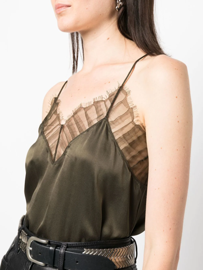 Iro V-neck Silk Vest Top In Green