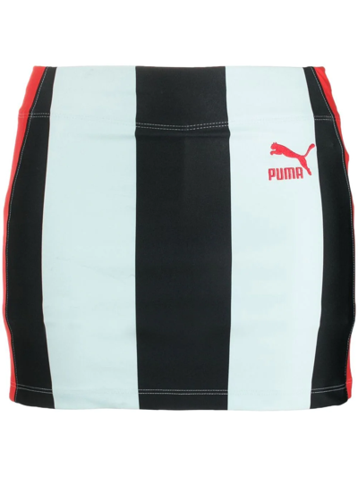Shop Puma X Dua Lipa Striped Mini Skirt In Black