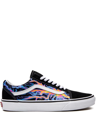 Shop Vans Old Skool "electric Flames" Sneakers In Black