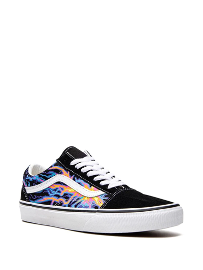 Shop Vans Old Skool "electric Flames" Sneakers In Black