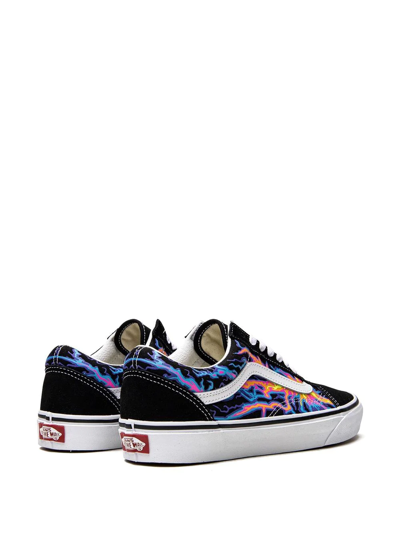 Shop Vans Old Skool "electric Flames" Sneakers In Black