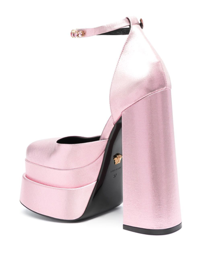Shop Versace Medusa Head-charm 160mm Platform Pumps In Pink