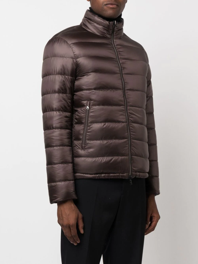 Shop Herno Reversible Zip-up Padded Jacket In Brown