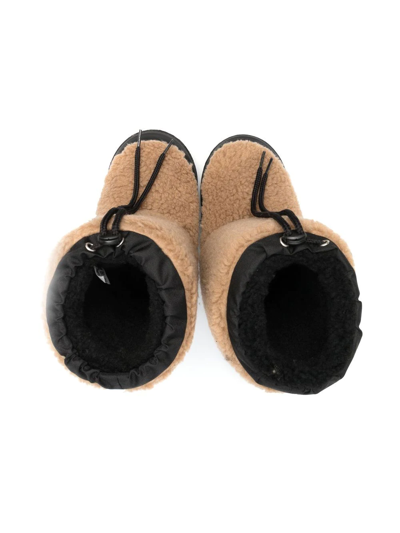 Shop Moschino Teddy-bear Shearling Snow Boots In Brown