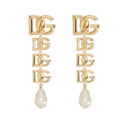 Shop Dolce & Gabbana Dg Logo Clip In Gold