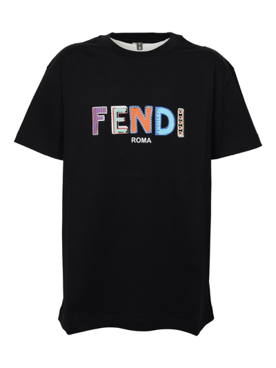 Shop Fendi T-shirt Unisex In Black