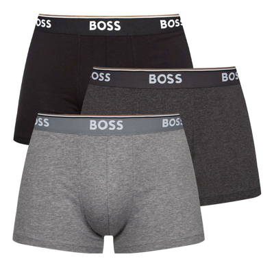 Shop Hugo Boss Business 3 Pack Trunks In Grey