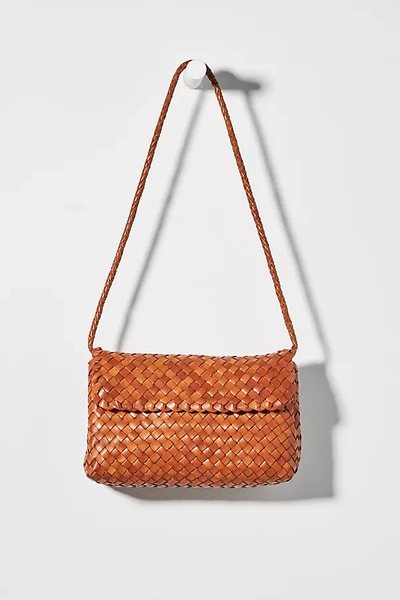 Shop Loeffler Randall Woven Shoulder Bag In Brown